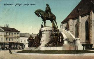 Kolozsvár, Mátyás király szobor, Lepage Lajos kiadása / statue (Rb)