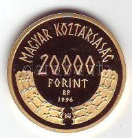 1996. 20.000Ft Au 6,982g "Honfoglalás" T:PP Díszdobozban, csak tanúsítvánnyal, csak 5000db!