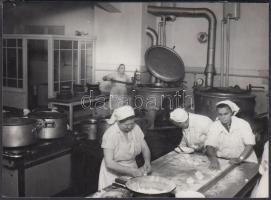 cca 1950 Tiszavölgyi József képriportja az Autótaxi vállalatnál (konyha, ebédlő, orvosi rendelő, fal...