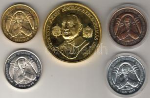 1991. "Mindszenty bíboros" sor Br T:PP + fehér fém T:BU + Ag 32,12g T:PP + aranyozott Br T:PP + extrém nagyméretű aranyozott Br T:BU