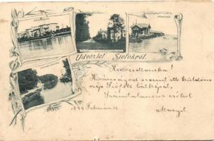 1899 Siófok, kikötő, fürdőtelep, fürdőház, floral Art Nouveau (b)
