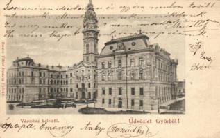 Győr, városháza keletről, Berecz Viktor kiadása (EK)