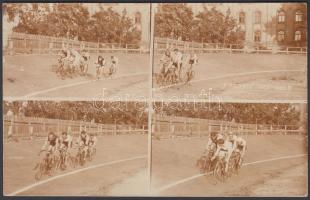 1922. július 9. Kerékpár verseny a „Király-díj”-ért a budapesti Millenáris Velodrom-ban, fotólap, 9x14 cm