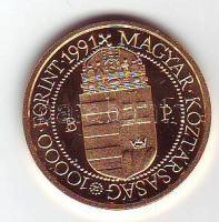 1991. 10.000Ft Au 6.982g "János Pál pápa" T:PP Díszdobozban, tanúsítvánnyal!