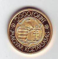 1990. 5000Ft Au 6,982g "Mathias Rex" T:PP Díszdobozban!