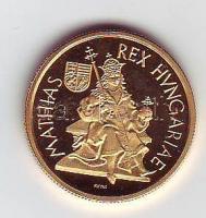 1990. 5000Ft Au 6,982g "Mathias Rex" T:PP Díszdobozban!