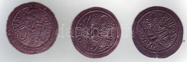 III.Béla 1172-1198. 3db rézpénz T:2/3,3/4 ph, lyuk