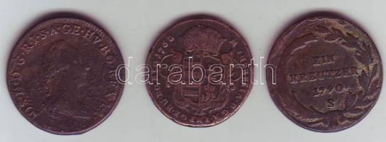 Kis tétel magyar/magyar verdejel 1763 Poltúra + 1Kr 1783B + 1790S