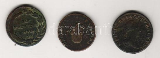 Kis tétel magyar/magyar verdejel 1763 Poltúra + 1Kr 1783B + 1790S