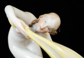 Herendi táncoló nő, kézzel festett, jelzett, hibátlan, / Herend chinaware dancing women 23×18 cm