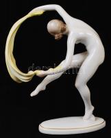 Herendi táncoló nő, kézzel festett, jelzett, hibátlan, / Herend chinaware dancing women 23×18 cm