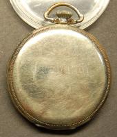 HAMILTON (USA) aranyozott zsebóra 14K-os fehérarany, ill. aranyozott, 58,3g. Átmérő: 44mm. Kb. 1930-...