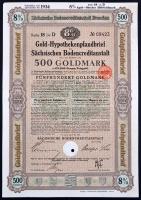 Németország/Weimari Köztársaság/Drezda 1929. "Szász Földhitel Intézet" jelzáloglevele 500M...