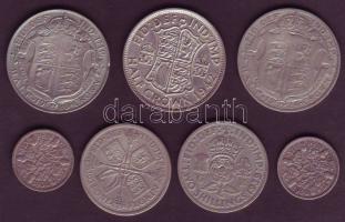 Nagy-Britannia 1920-1942. 6P Ag (2x), 2Sh Ag (2x), 1/2Cr Ag (3x) T:2,3