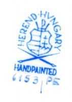 Herendi petrezselyem mintás cukortartó, kézzel festett, jelzett, hibátlan, m: 7 cm, d: 7,5 cm