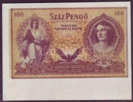 1943. 100P "Szálasi" bal alsó ívszél igen erősen elcsúszott alapnyomattal T:I