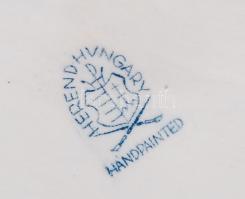 Herendi kézzel festett fát locsoló kisfiú és kislány, hibátlan, jelzett, 19x14 cm