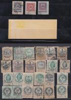 67 db régi illetékbélyeg + 10f állami számolólap