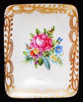 Herendi virágmintás dobozka, hibátlan, jelzett, 10x8x4 cm