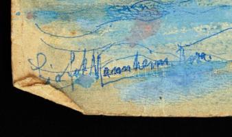 Mannheim Róza (1880-1965): Siófok. Akvarell, papír, jelzett, szakadásokkal, 43×30 cm