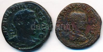 Roman Empire / Viminacium / Philippus I 244-249. Sestertius Br IMP M IVL PHILIPPVS AVG / P M S C-OL VIM - AN VIII (19,18g) + Herennius Etruscus 250-251. AE 26mm Br [Q H ETR] MES DEC CAES / P M S C-OL V[IM] - AN XII (11,82g) C:VF,F,VG AMNG 1/104