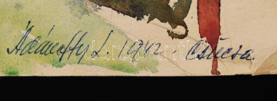 Ádámffy László (1902-?): Székelyföld. Akvarell, papír, jelzett, apró szakadással, 48×38 cm