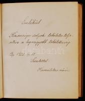 1921-1945 Régi, bőrkötésű, névre szóló emlékkönyv. Aranyozott lapszél. Belsejében sok szép bejegyzés...