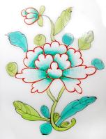 Herendi kézzel festett porcelán "Siang Noir" váza, hibátlan, jelzett, m: 21 cm