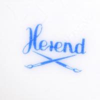 Herendi kézzel festett csipkebogyó mintás fedeles váza, tetején a rózsa sérült, jelzett, m: 20 cm