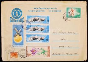 1966 Colorvox képeslap hanglemez, eredeti borítékjában, Svájcba elküldve