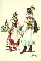Hungarian folklore, artist signed