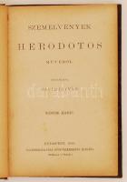 Szemelvények Herodotos művéből. Magyarázta: Dávid István. Második kiadás. Bp., 1886, Eggenberger - féle Könyvkereskedés kiadása. Kiadói félvászon kötésben. Borító kopottas. Tulajdonosi aláírással.