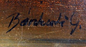 Bánkuti Gertrúd (1948- ): Virág csendélet. Olaj, 
farost, jelzett, apró sérülésekkel, 51×41 cm