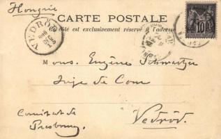 Hongrie, Hungary flag, coat of arms, litho