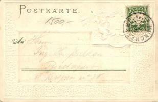 München, Schloss Nymphenburg; Verlagshaus Salis. Emb. coat of arms litho