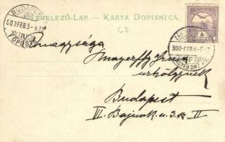 Zagreb, Trg Franje Josipa / Franz Joseph square, 'Meteor' hold to light litho