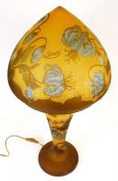 Gallé jelzésű asztali lámpa, működik, sav maratott, hibátlan, m:62 cm