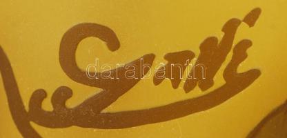 Gallé jelzésű asztali lámpa, működik, sav maratott, hibátlan, m:62 cm