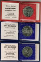 1980. 100Ft "Űrrepülés" (2x) + 1981. 100Ft "Világélelmezés" (3x) + 1982. 100Ft &...