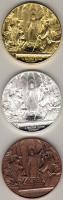 "Nemzetegyesítési éremsorozat" 3 klf db Ag 124,4g T:PP + aranyozott Br T:PP + matt Br T:BU tanúsítvánnyal díszdobozban