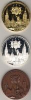 "Nemzetegyesítési éremsorozat" 3 klf db Ag 124,4g T:PP + aranyozott Br T:PP + matt Br T:BU...