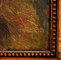 Olvashatatlan jelzéssel: Vitorlások. Olaj, vászon, antik keretben, apró lyuk a vásznon, 52×68 cm