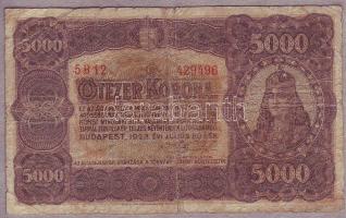 1923. 5000K "Magyar pénzjegynyomda" T:III/IV