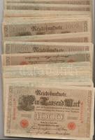 Német Birodalom 1910. 1000M (80x) sok egymásutáni vagy egymáshoz közeli sorszámmal T:I,I- Néhány darabnál kis szakadás, mindegyik hajtatlan!1