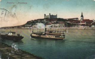 Pozsony, castle, steamship (Rb)