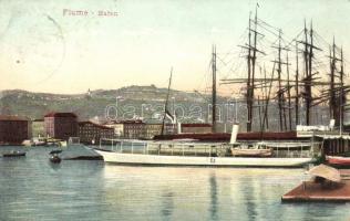 Fiume, Hafen / port, steamships (wet damage)