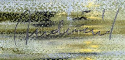 Andráskó István (1930-): Kisoroszi rév. Pasztell, papír, jelzett, 21×34 cm