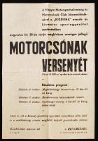cca 1935 A Magyar Motorsportszövetség és Motorcsónak Club és a Kisduna evezős- és kismotor sportegyesület által szervezett motorcsónak verseny hirdető plakátja