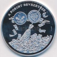 DN "A magyar pénz krónikája - A forint bevezetése" Ag emlékérem (20g/0.999/38,61mm) T:PP
