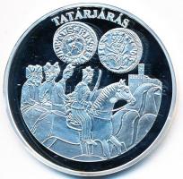 DN "A magyar pénz krónikája - Tatárjárás" Ag emlékérem (20g/0.999/38,61mm) T:PP Tanúsítván...